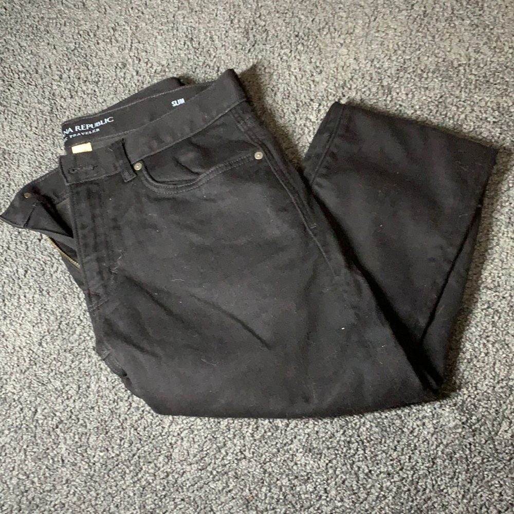Banana Republic Slim Fit Black Traveler Pant 31x32